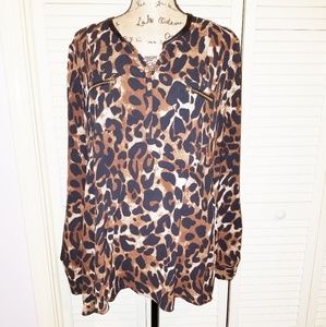 Rafella Lepord Print Blouse XL